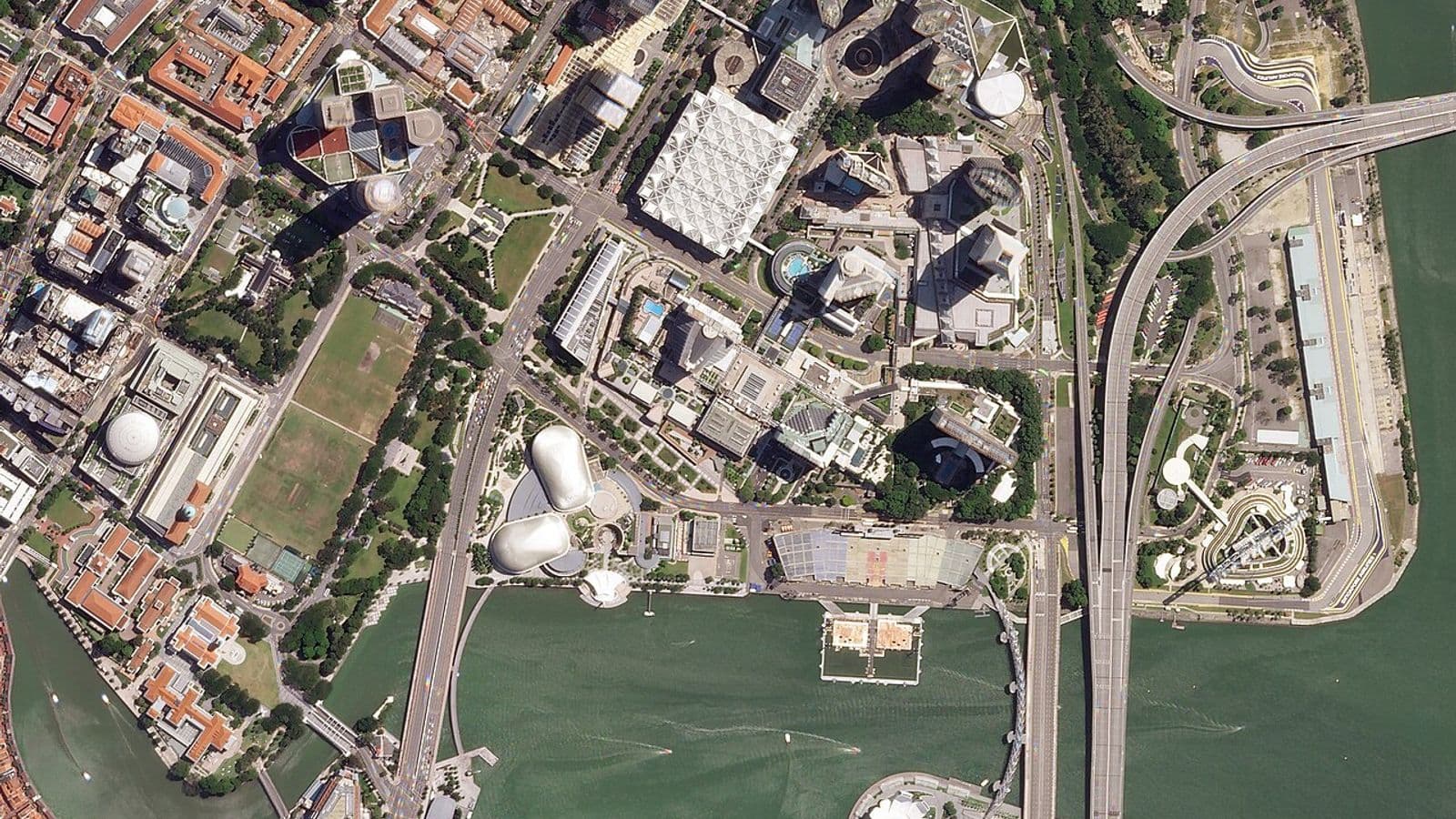Luchtfoto van Marina Bay Street Circuit