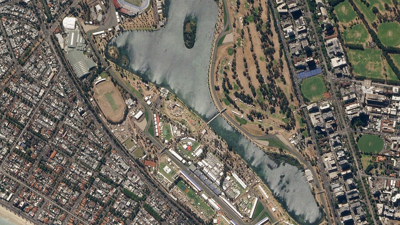 Luchtfoto van Albert Park Circuit in Melbourne