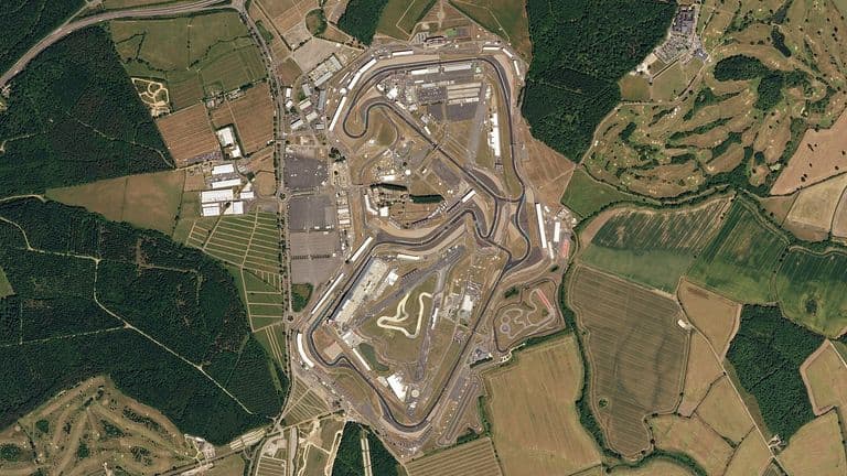 Luchtfoto van Silverstone Circuit