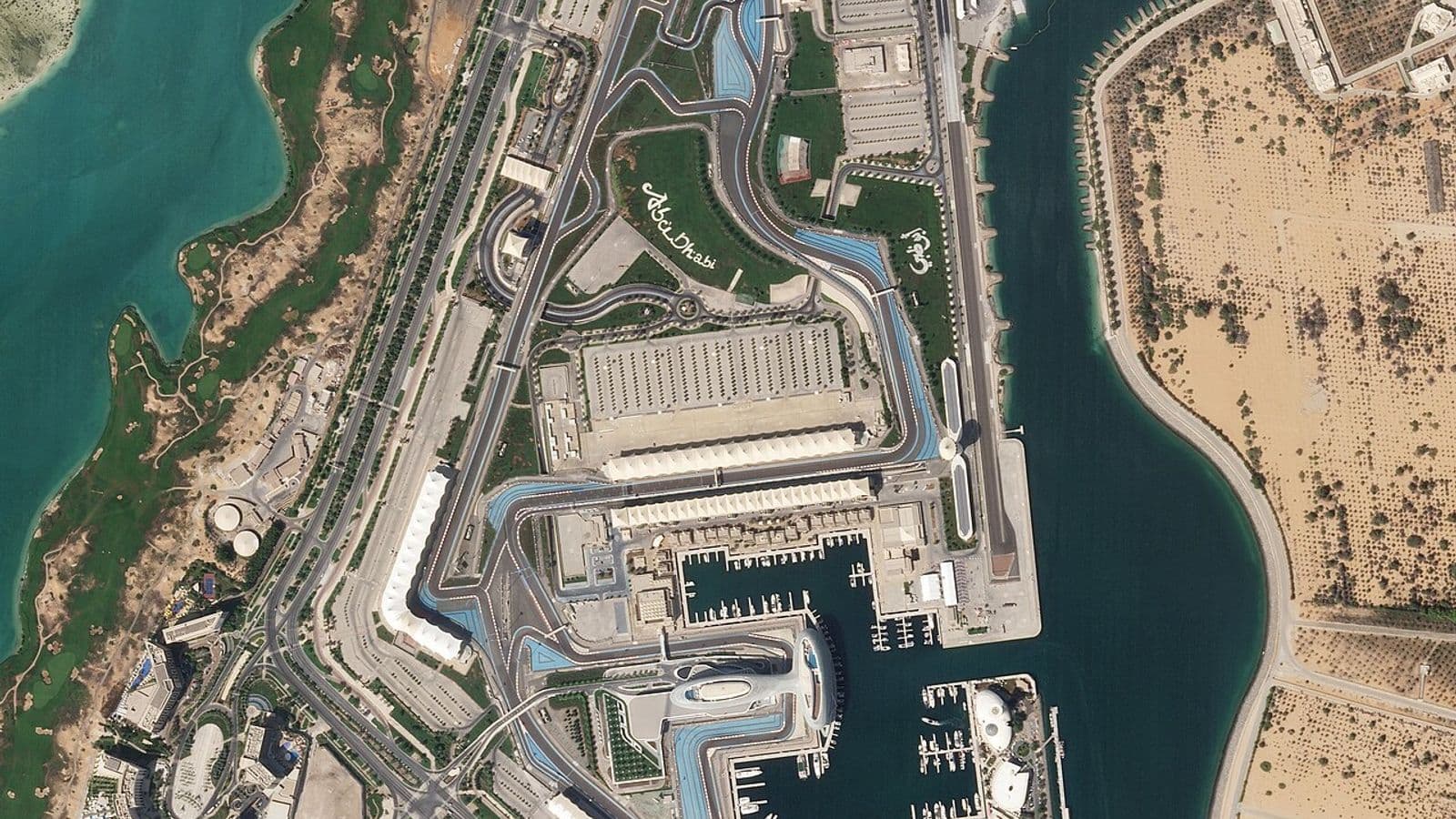 Luchtfoto van Yas Marina Circuit